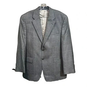 LAUREN RALPH LAUREN Men's Olive Green Plaid Silk And Wool Sports Coat Size 41R